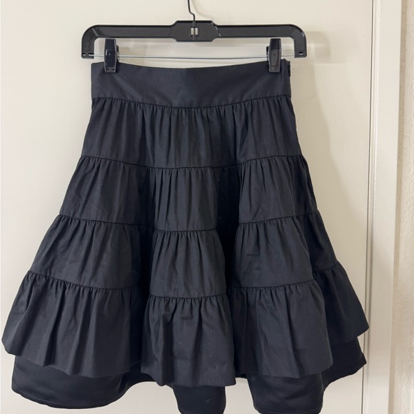 Sandro Black Tiered A-Line Skirt - Picture 1 of 2